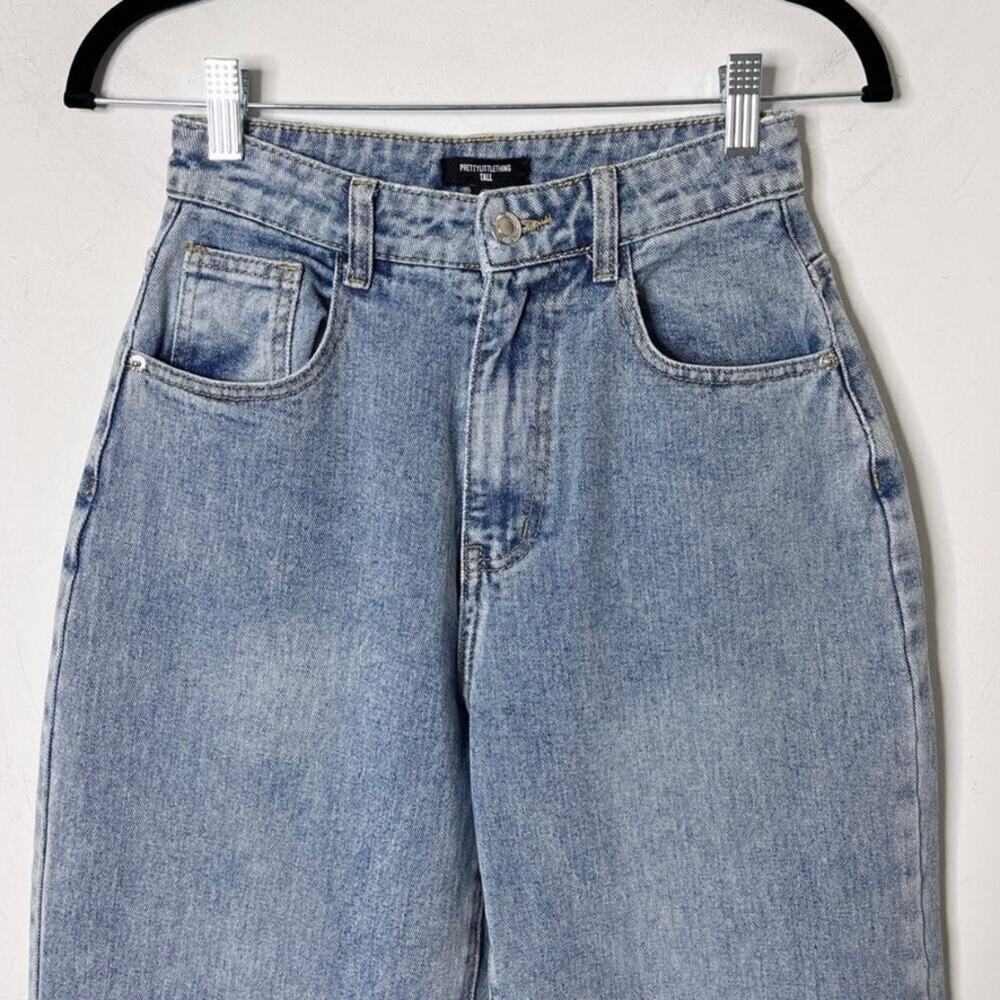 PrettyLittleThing Womens Mom Jeans 2 Tall High Rise Tapered Straight Retro 80s - Picture 3 of 6